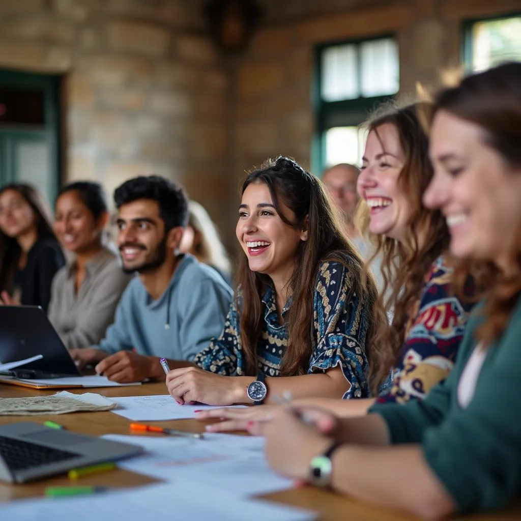 Taller de emprendimiento en un barrio argentino con participantes activos