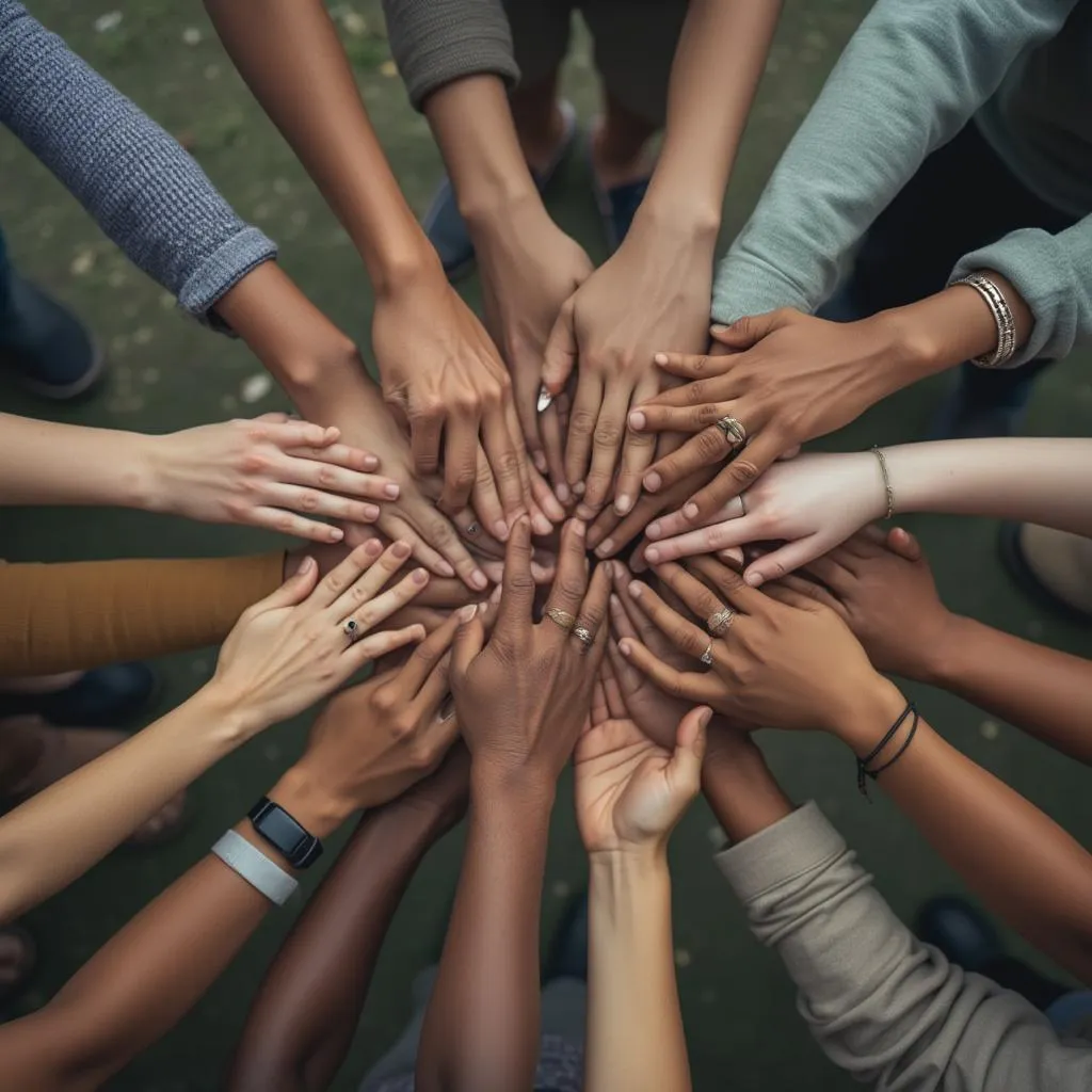Manos unidas simbolizando comunidad