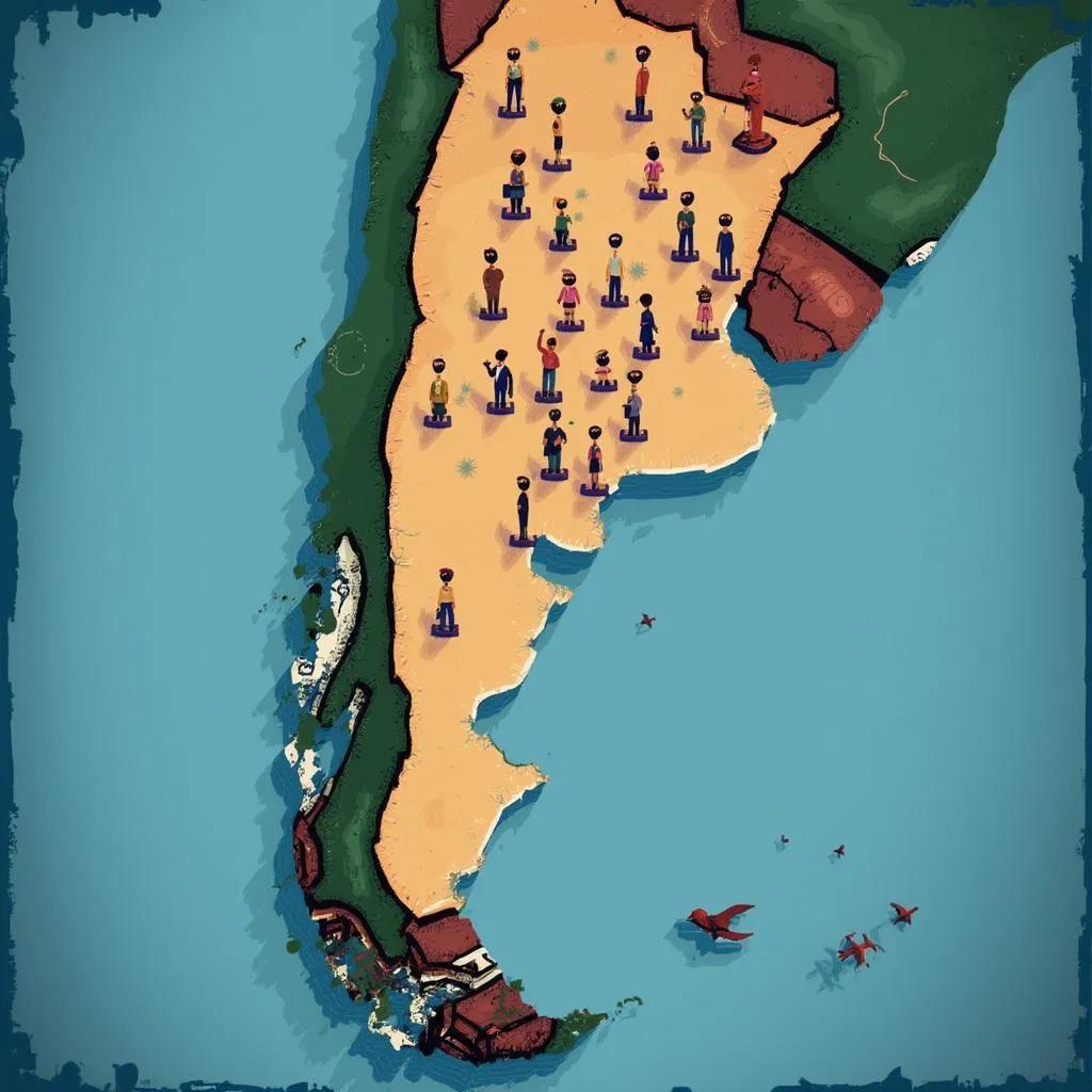 Mapa conceptual de Argentina y emprendimientos locales
